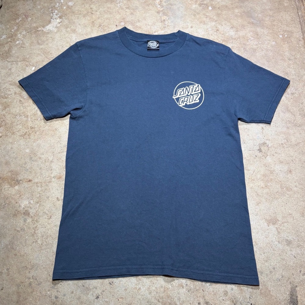 Santa Cruz Skateboards Classic Dot Logo T-Shirt Navy Blue Small S RN153769